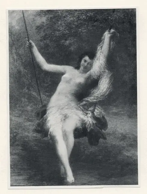 Anonimo , Fantin-Latour, Henri - sec. XIX/ XX - Ritratto di donna nuda sull'altalena