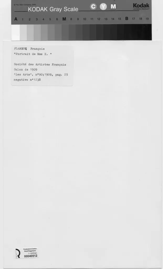 Anonimo , Flameny, Fran&ccedil;oise - sec. XIX/ XX - Ritratto di M.me K. , retro