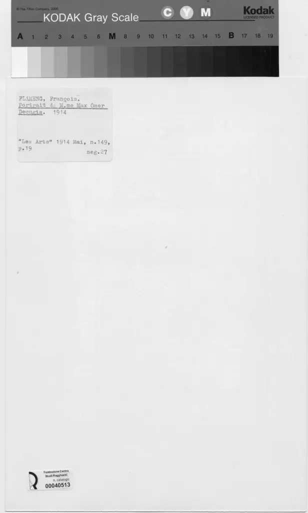 Anonimo , Flameng, Françoise - sec. XX - Ritratto do M.me Max Omer Decugis , retro