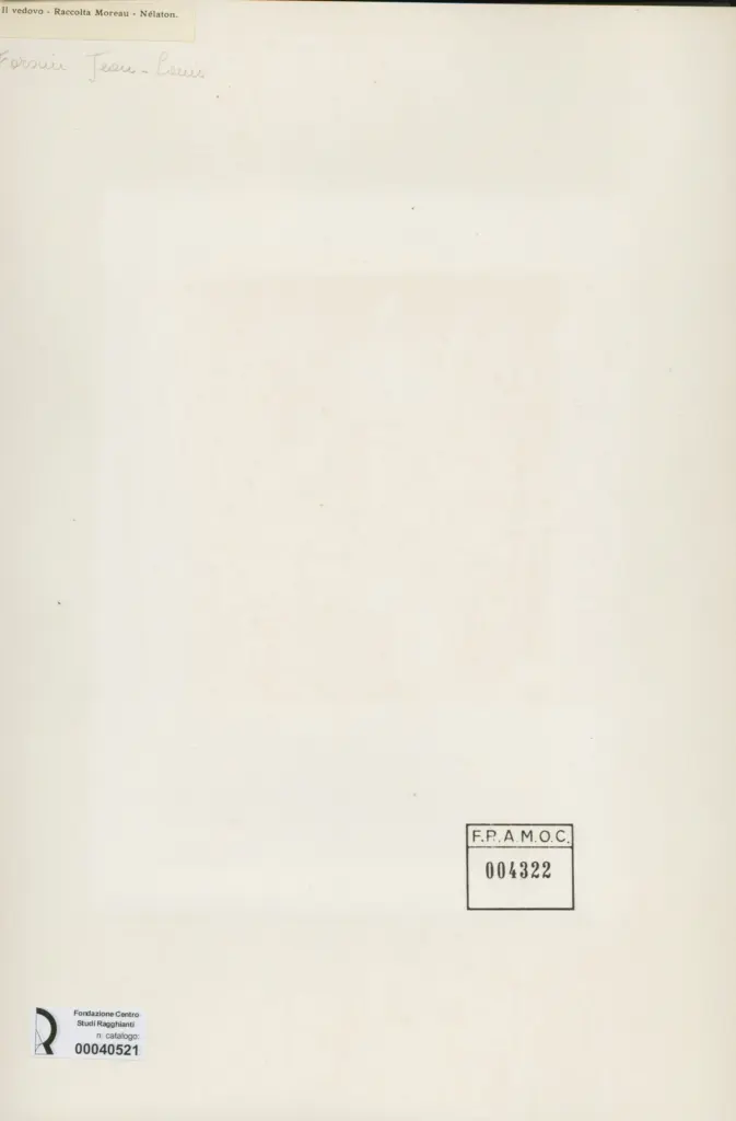 Anonimo , Forain, Jean-Louis - sec. XIX - Il vedovo , retro