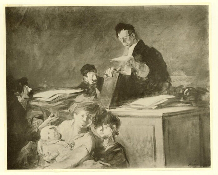 Anonimo , Forain, Jean-Louis - sec. XIX - Sospensione d'udienza , fronte