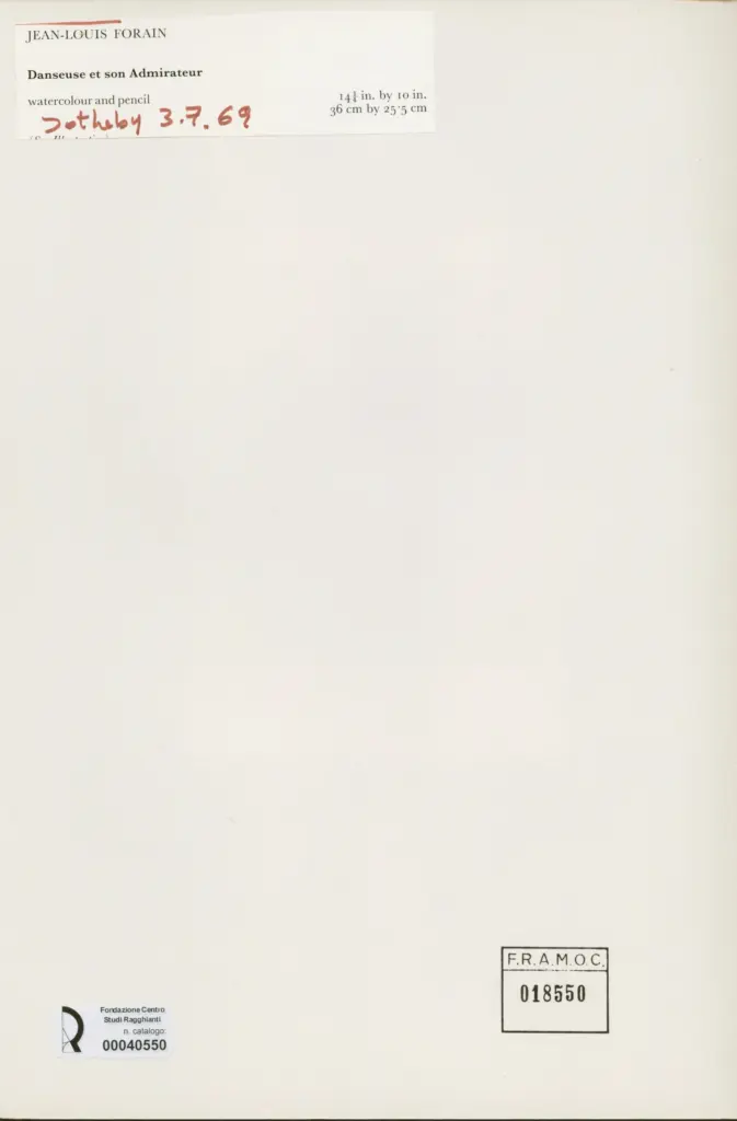 Anonimo , Forain, Jean-Louis - sec. XIX - Danseuse et son admirateur , retro