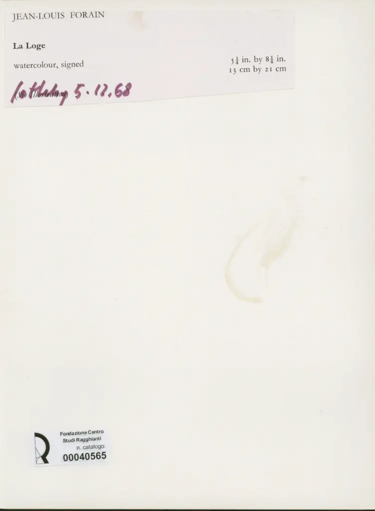 Forain, Jean-Louis - sec. XIX - La loge , retro