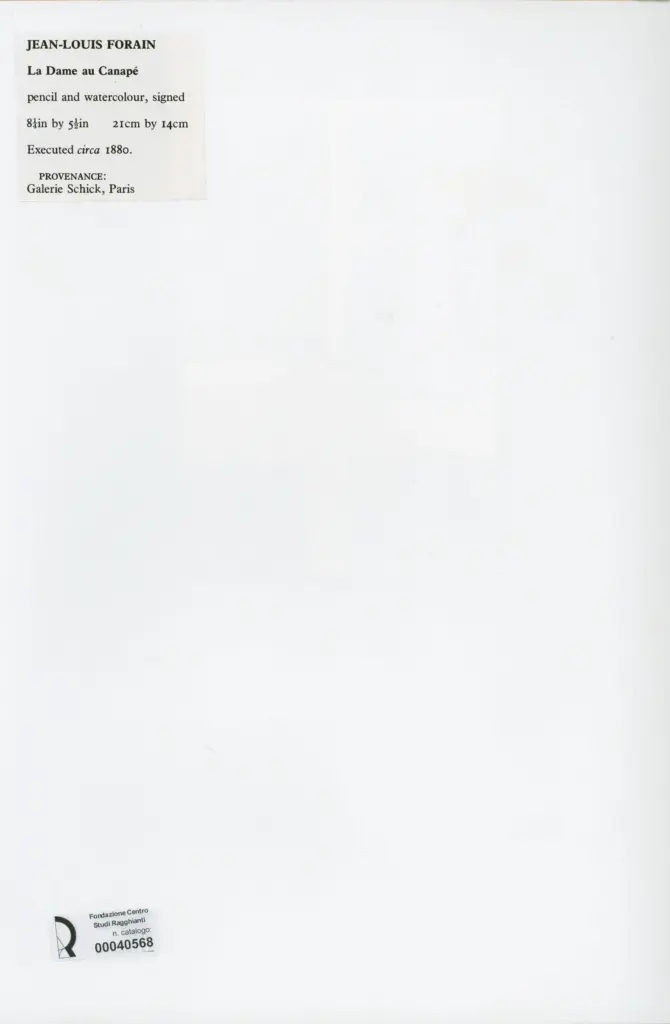 Anonimo , Forain, Jean-Louis - sec. XIX - Le dame au canap&eacute; , retro
