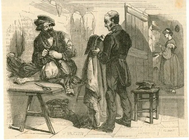 Anonimo , Valentin, Henri - sec. XIX - Akakii chez le tailleur , fronte