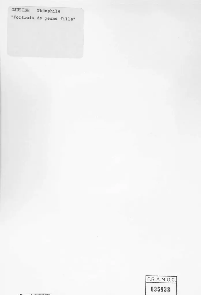 Anonimo , Gautier, Theophile - sec. XIX - Portrait de jeune fille , retro