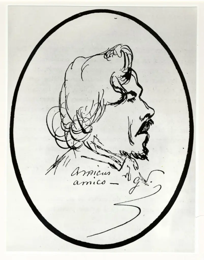 Anonimo , Gavarni, Paul - sec. XIX - Ritratto di Delacroix , fronte