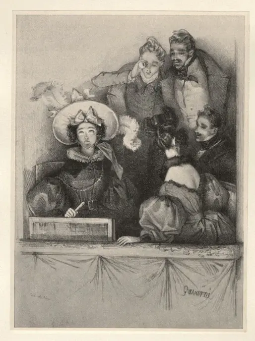 Anonimo , Gavarni, Paul - sec. XIX - Loge in der Oper , fronte