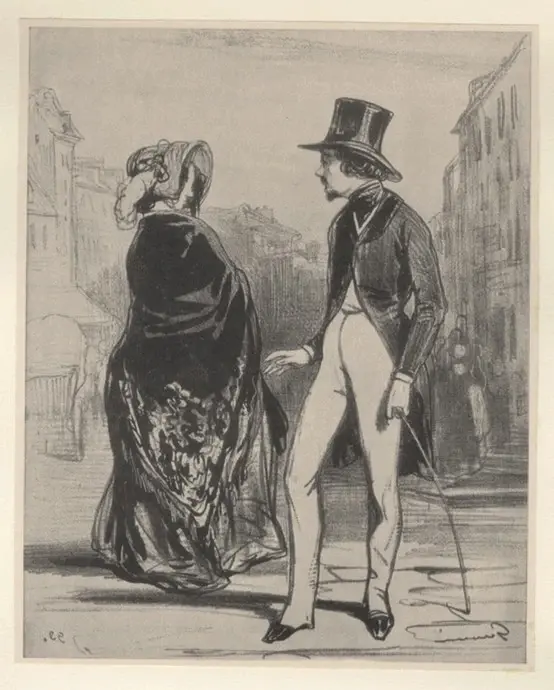 Anonimo , Gavarni, Paul - sec. XIX - Begegnung , fronte