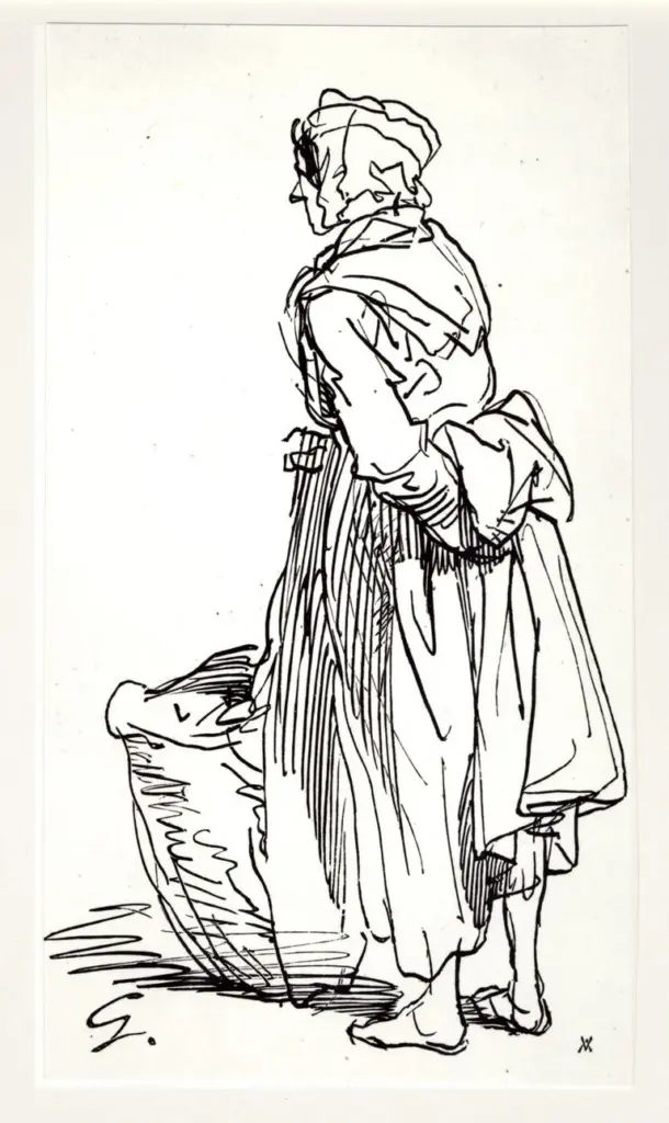 Anonimo , Gavarni, Pierre - sec. XIX - Uno degli ultimi croquis , fronte