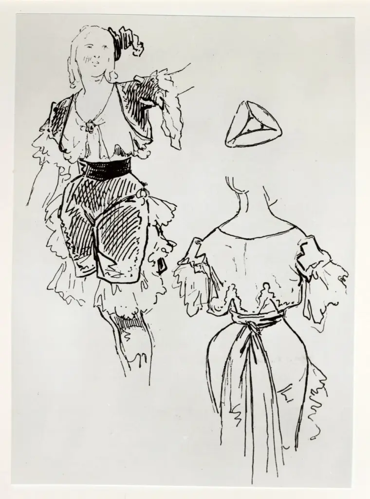 Gavarni, Pierre , Costume de folie de Mlle Ponsier (role du prologue de 'Henriette Mar&eacute;chal)