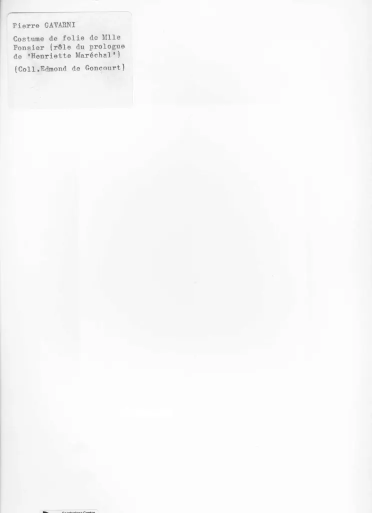 Anonimo , Gavarni, Pierre - sec. XIX/ XX - Costume de folie de Mlle Ponsier (role du prologue de 'Henriette Mar&eacute;chal) , retro