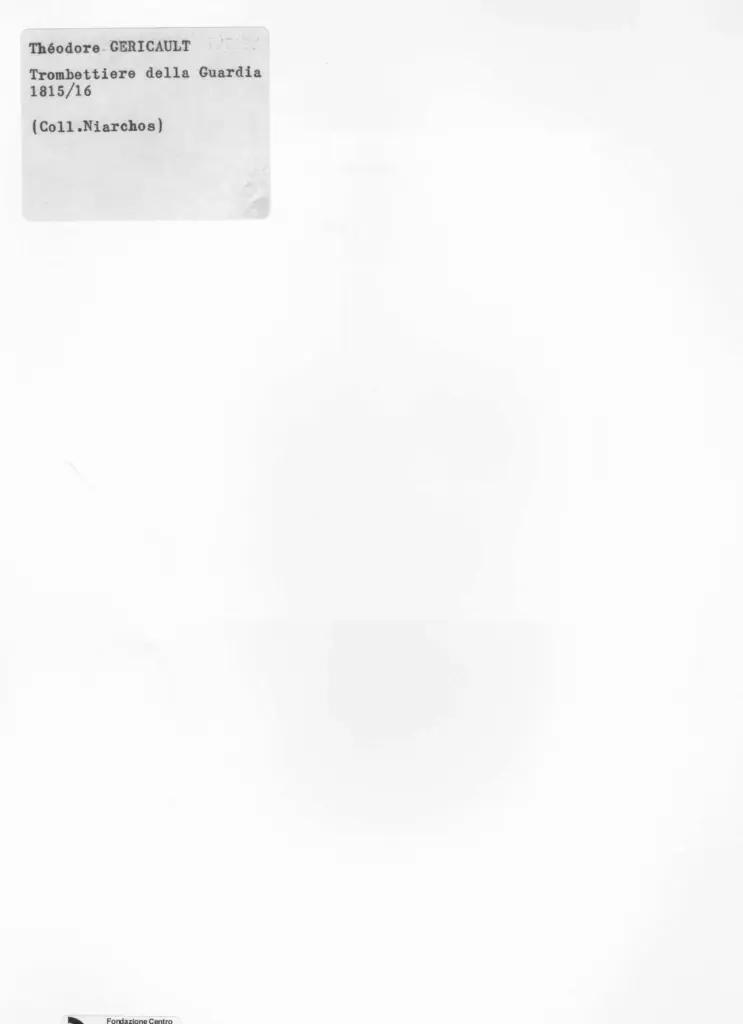 Anonimo , Gericault, Jean Louis - sec. XIX - Trombettiere della Guardia , retro