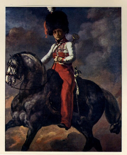 Anonimo , Gericault, Jean Louis - sec. XIX - Trombettiere della guardia a cavallo , fronte