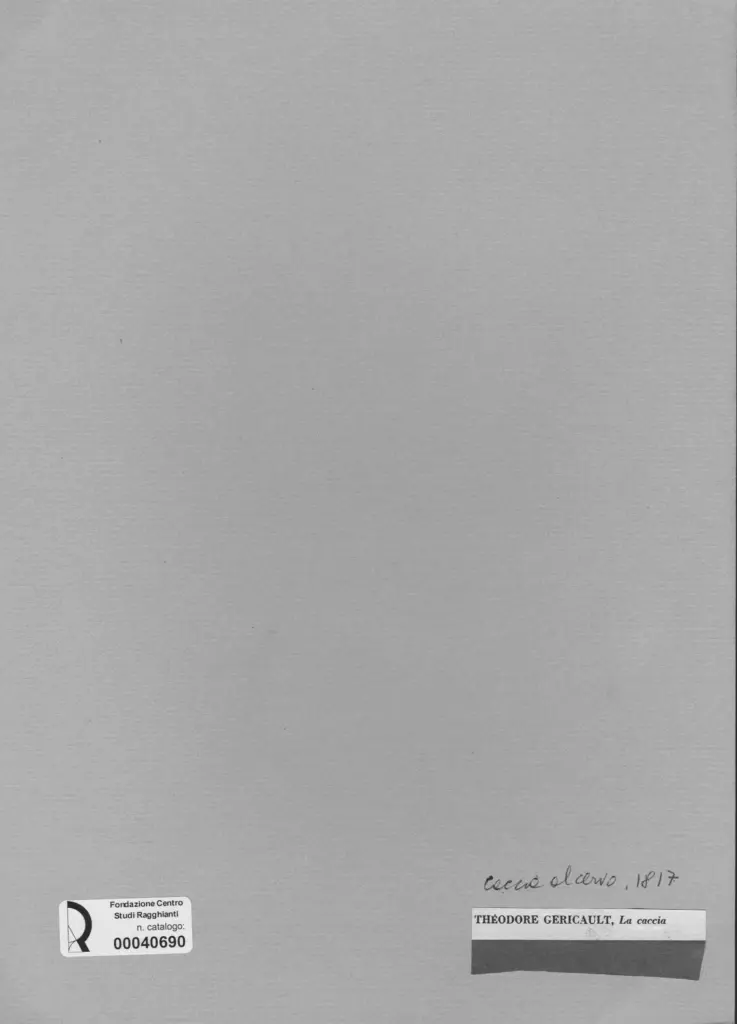 Anonimo , Gericault, Jean Louis - sec. XIX - Caccia al cervo , retro