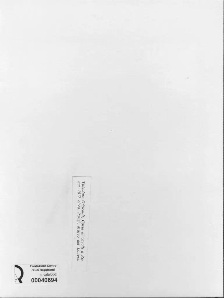 Anonimo , Gericault, Jean Louis - sec. XIX - Corsa di cavalli a Roma , retro