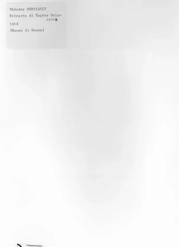 Anonimo , Gericault, Jean Louis - sec. XIX - Ritratto di Eug&egrave;ne Delacroix , retro