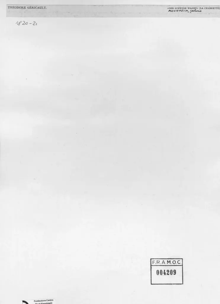 Anonimo , G&eacute;ricault, Th&eacute;odore - sec. XIX - Der schwere Wagen (Il carro pesante) , retro