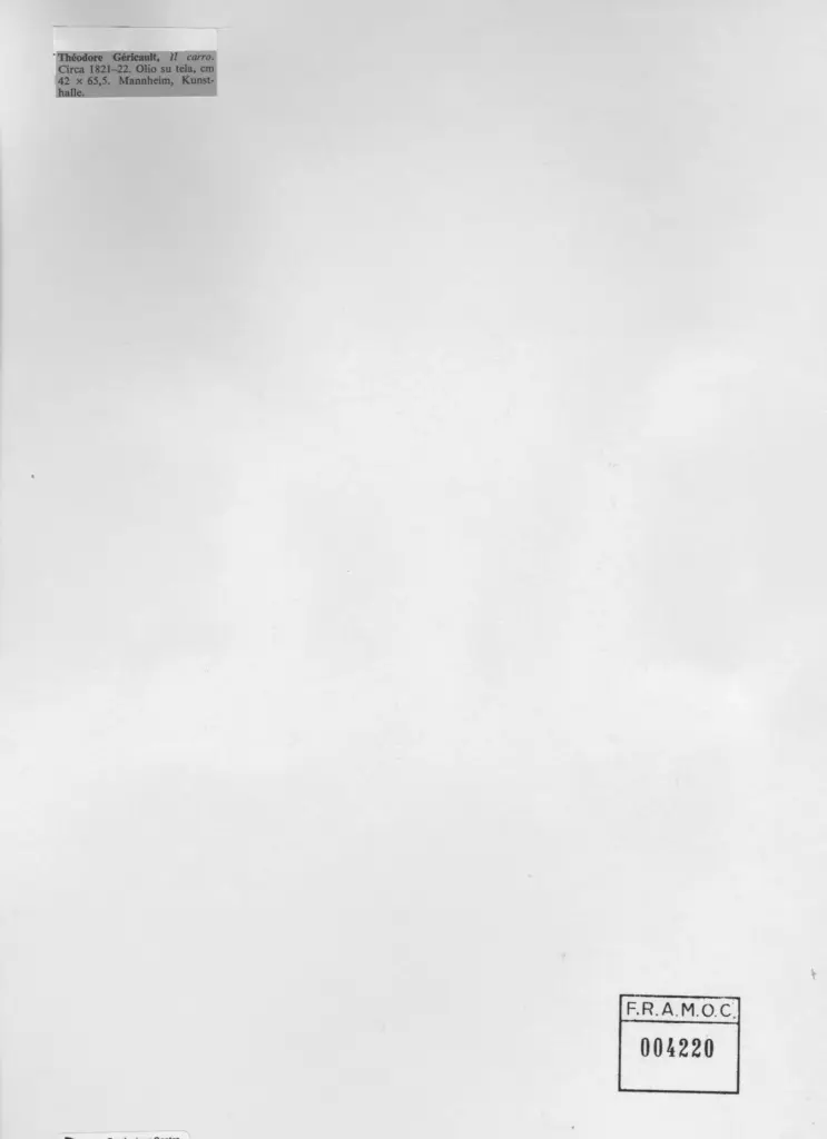 Anonimo , Géricault, Théodore - sec. XIX - Il carro , retro