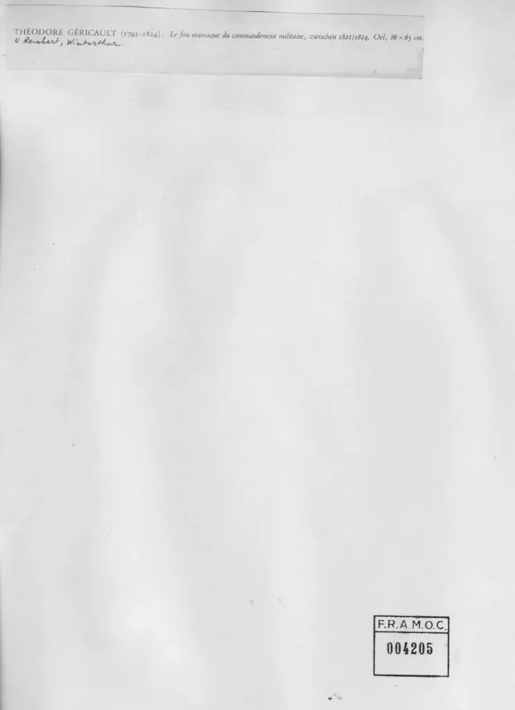 Anonimo , G&eacute;ricault, Th&eacute;odore - sec. XIX - Le fou maniaque du commandement militaire - Il maniaco del commando militare , retro