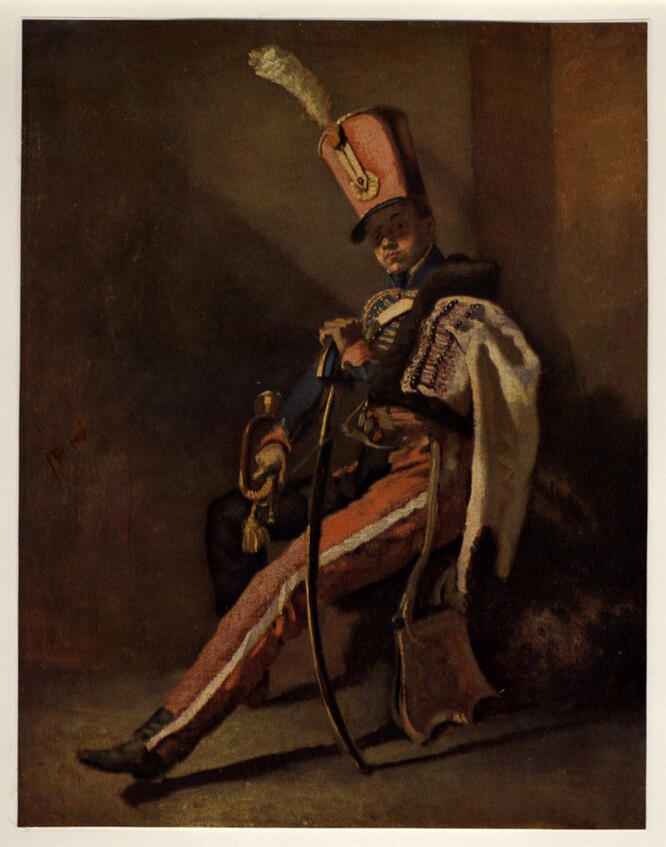 Anonimo , Géricault, Théodore - sec. XIX - Trombettiere degli ussari , fronte