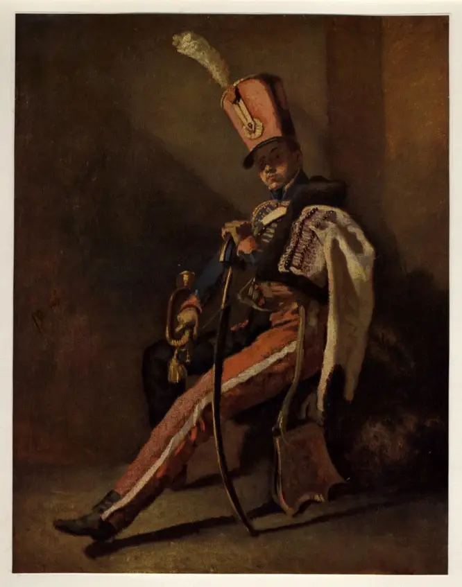 Anonimo , G&eacute;ricault, Th&eacute;odore - sec. XIX - Trombettiere degli ussari , fronte