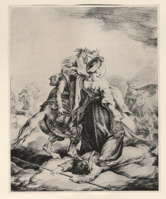 Anonimo , Géricault, Théodore - sec. XIX - Mameluk , fronte