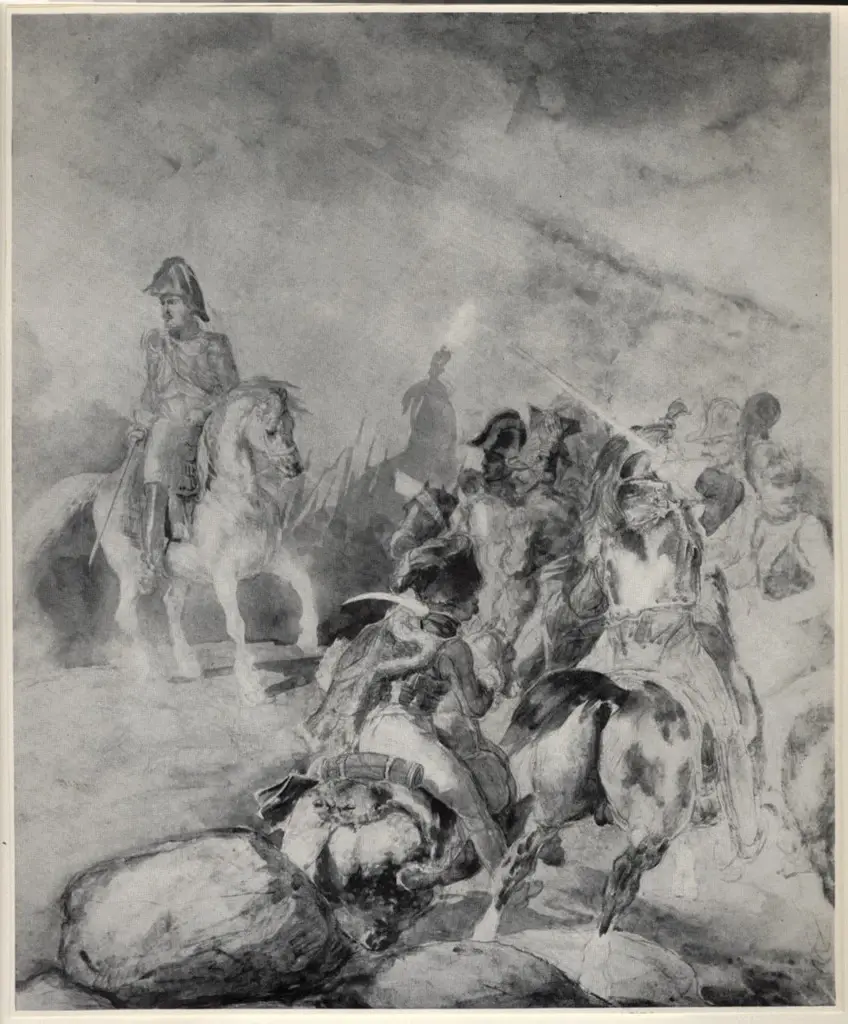 Anonimo , Géricault, Théodore - sec. XIX - General of the First Empire giving his Cavalry Orders to Charge , fronte