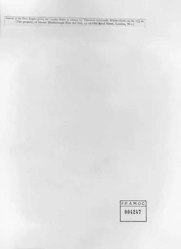 Anonimo , Géricault, Théodore - sec. XIX - General of the First Empire giving his Cavalry Orders to Charge , retro