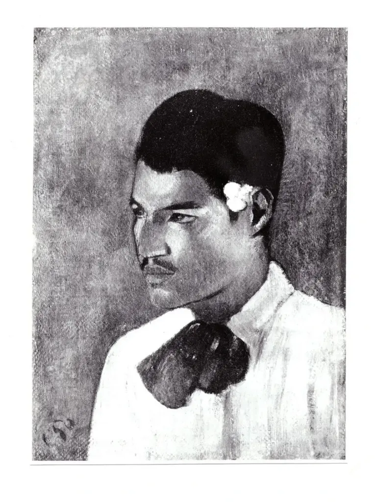 &nbsp; , Ritratto di tahitiano (Giovane con fiore all'orecchio) -