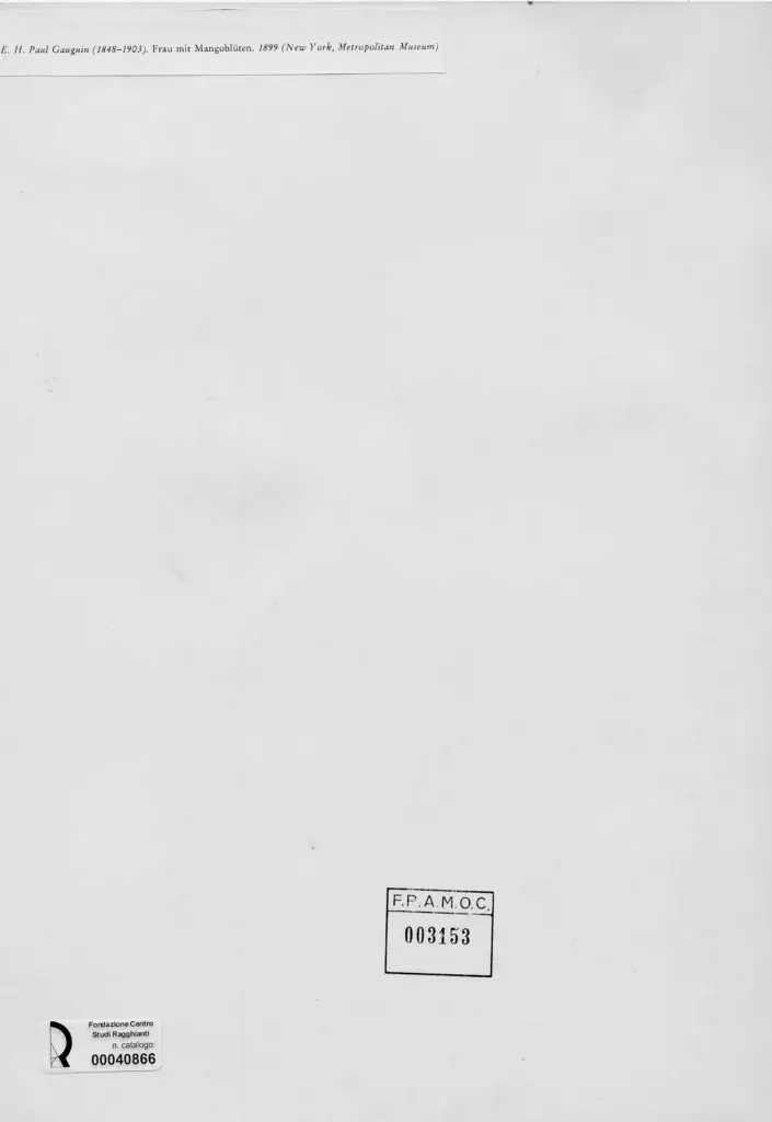 Anonimo , Gauguin, Paul - sec. XIX - Frau mit Mangobluten , retro