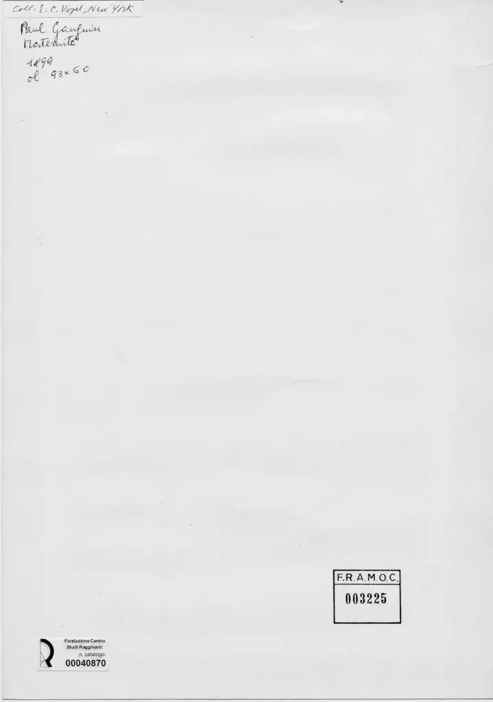 Anonimo , Gauguin, Paul - sec. XIX - Maternit&agrave; , retro