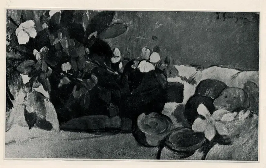 Anonimo , Gauguin, Paul - sec. XX - Nature morte (Fiori e frutta) , fronte