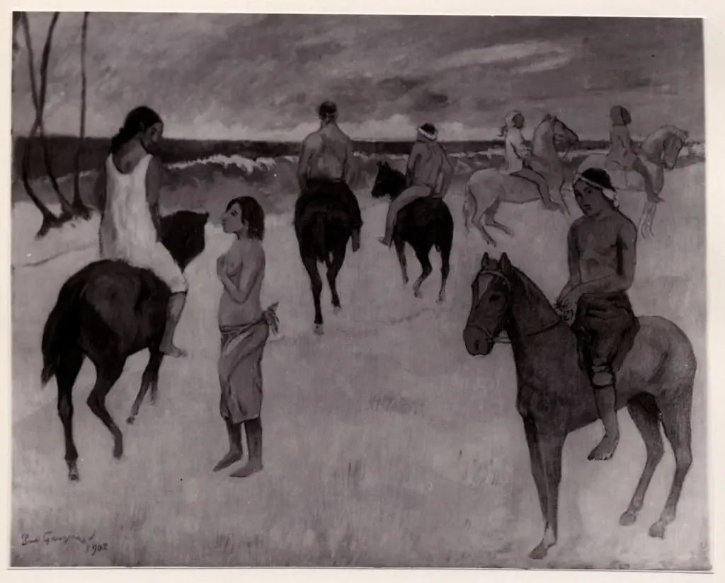 Anonimo , Gauguin, Paul - sec. XX - Cavaliers sur la plage , fronte