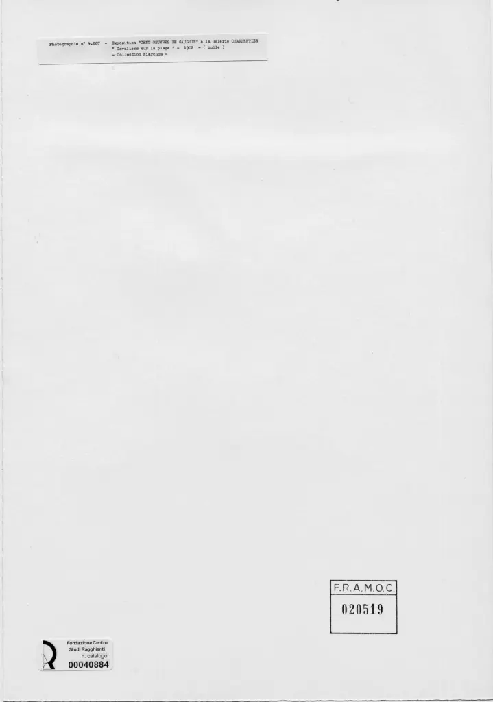 Anonimo , Gauguin, Paul - sec. XX - Cavaliers sur la plage , retro