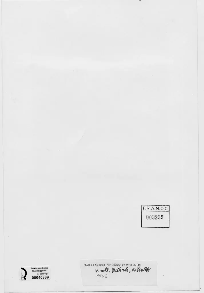 Anonimo , Gauguin, Paul - sec. XX - The offering , retro