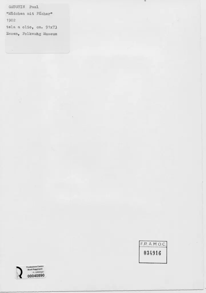 Anonimo , Gauguin, Paul - sec. XX - Madchen mit Facher , retro