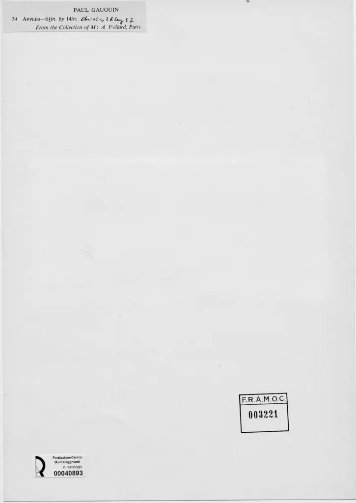 Anonimo , Gauguin, Paul - sec. XIX - Apples , retro