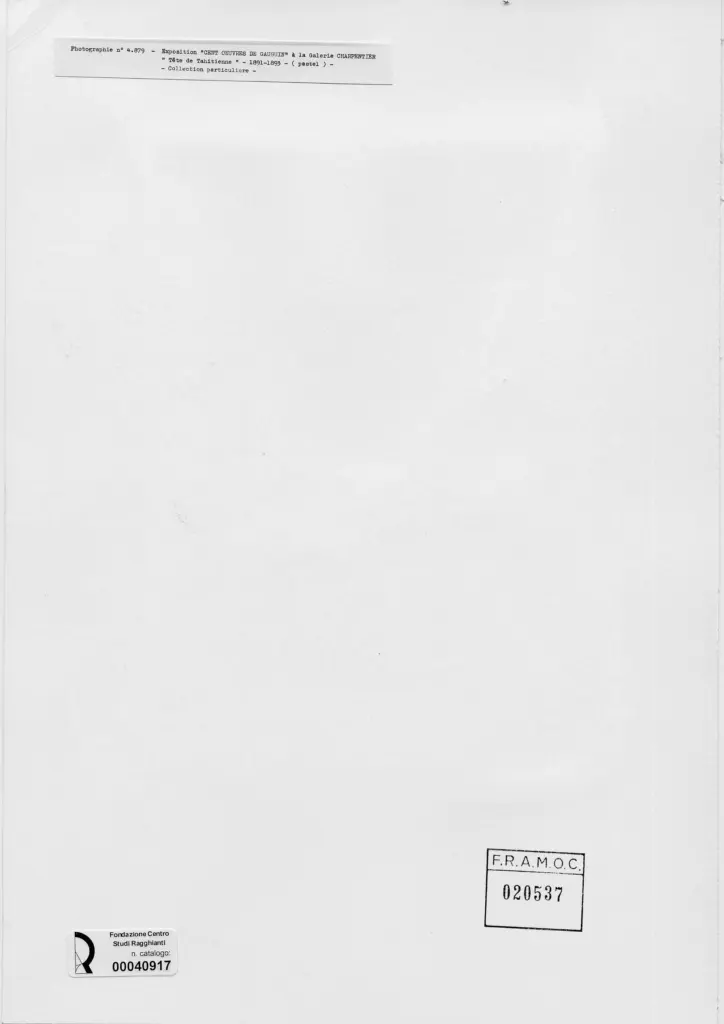 Anonimo , Gauguin, Paul - sec. XIX - Tete de tahitienne , retro