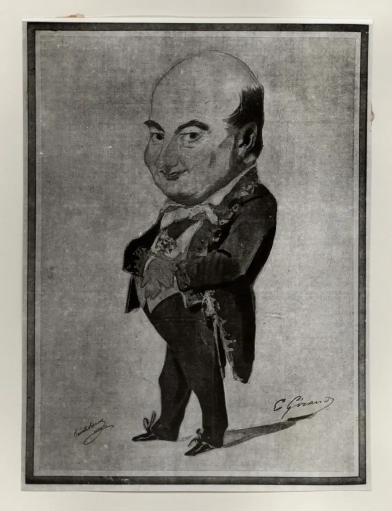 Anonimo , Giraud, Eug&egrave;ne - sec. XIX - Portrait charge de Saint-Beuve , fronte