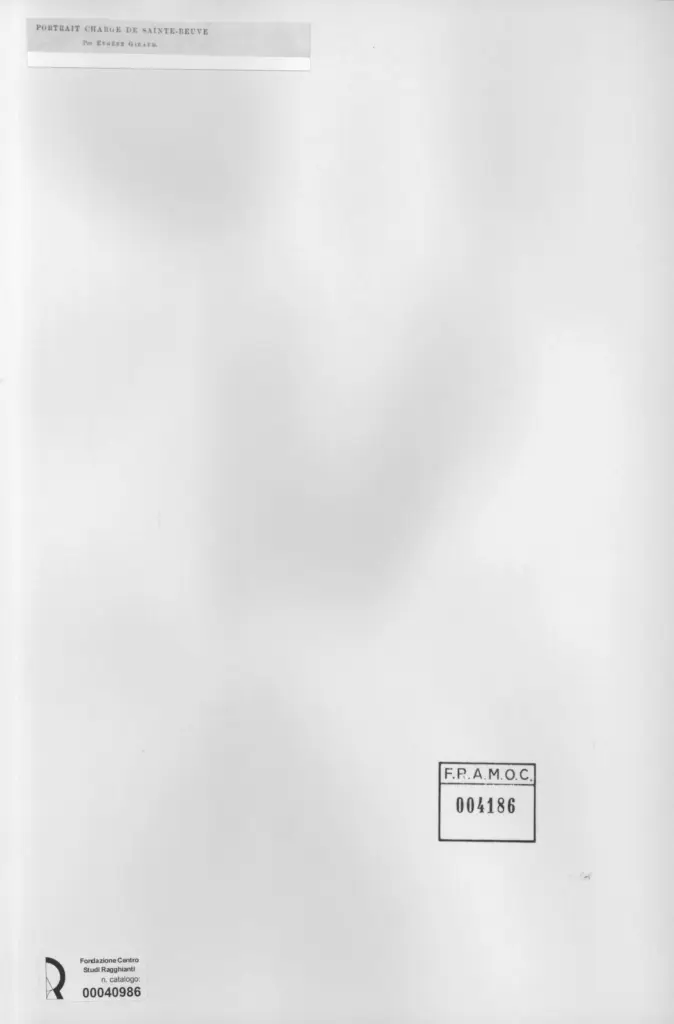 Anonimo , Giraud, Eug&egrave;ne - sec. XIX - Portrait charge de Saint-Beuve , retro