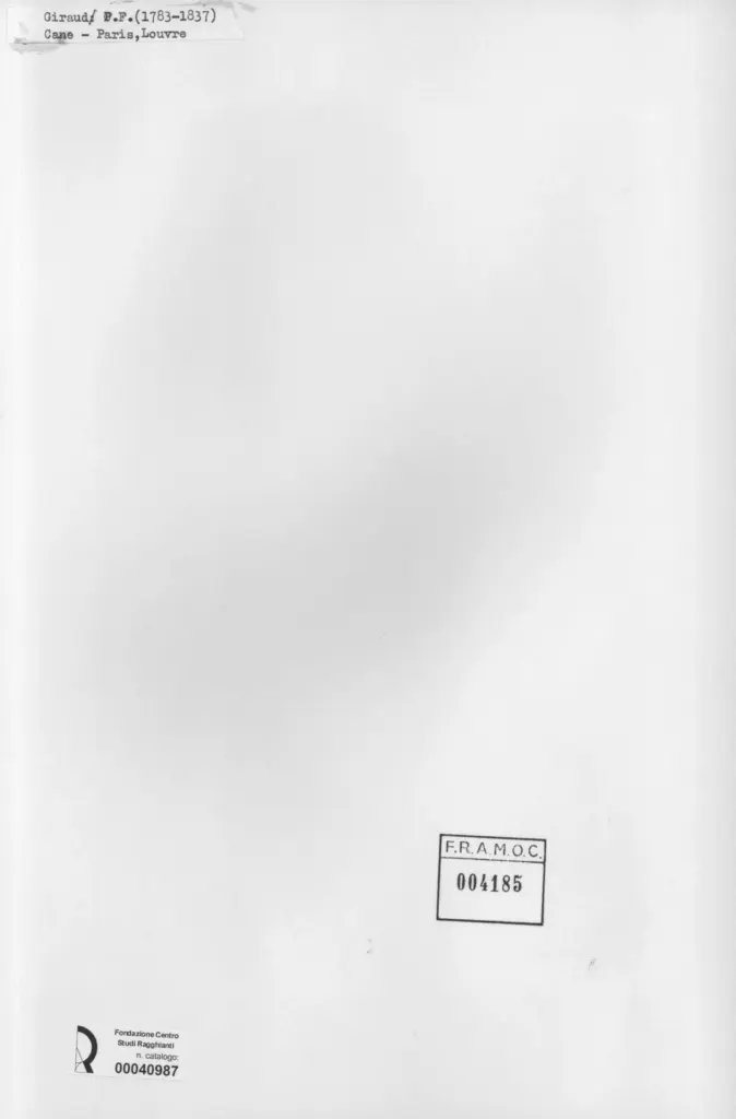 Anonimo , Giraud, P.F. - sec. XIX - Cane , retro