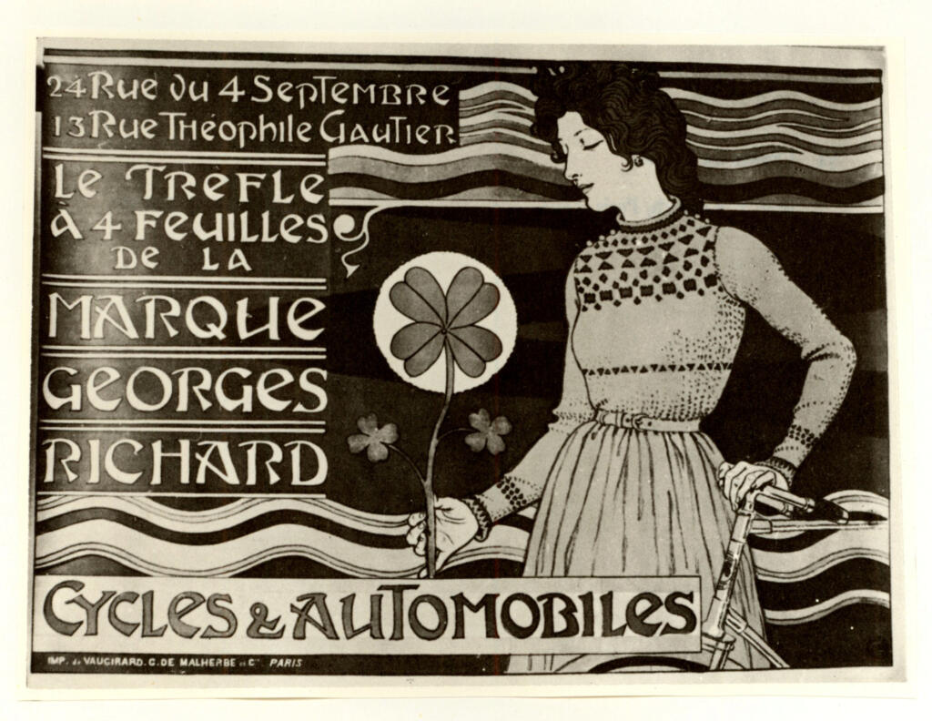 Anonimo , Grasset, Eugène-Samuel - sec. XIX - Cycles et automobiles - Le Trèfle à 4 feuilles de la Marque Georges Richard , fronte
