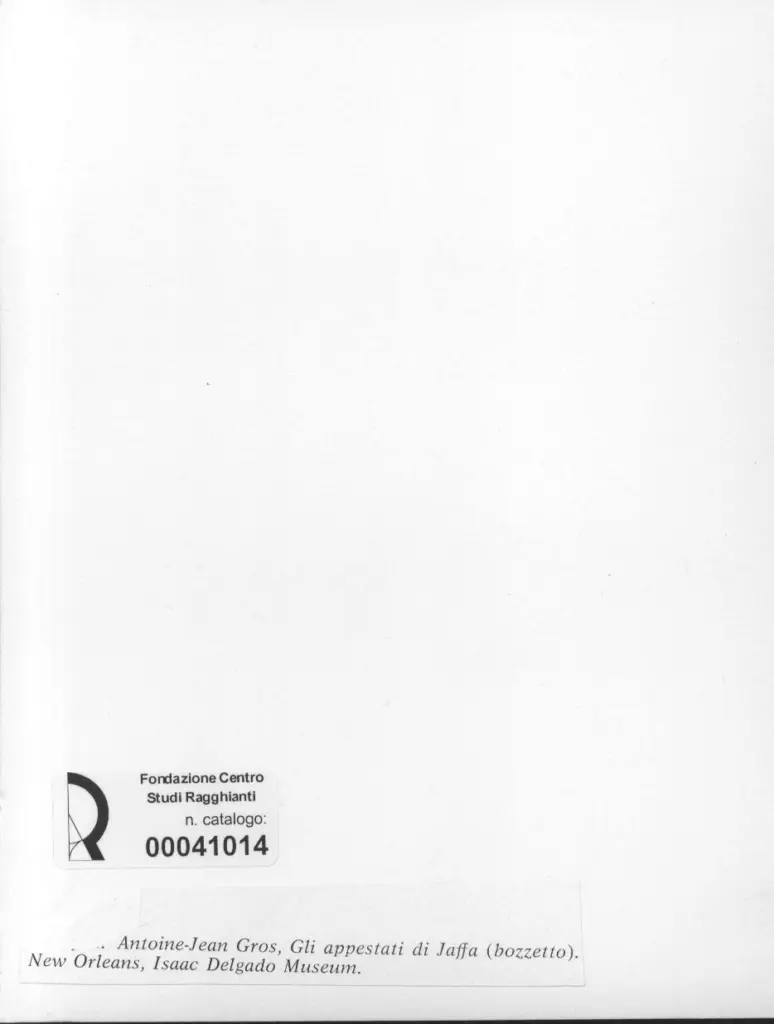 Anonimo , Gros, Antoine Jean - sec. XIX - Gli appestati di Jaffa (bozzetto) , retro