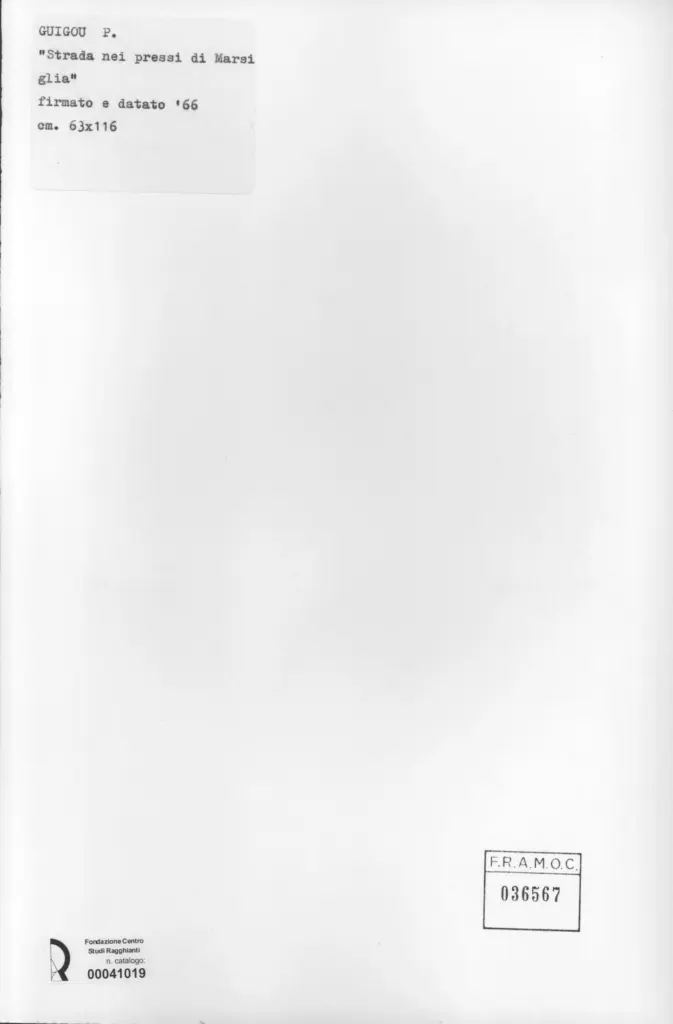 Anonimo , Guigou, Paul - sec. XIX - Strada nei pressi di Marsiglia , retro