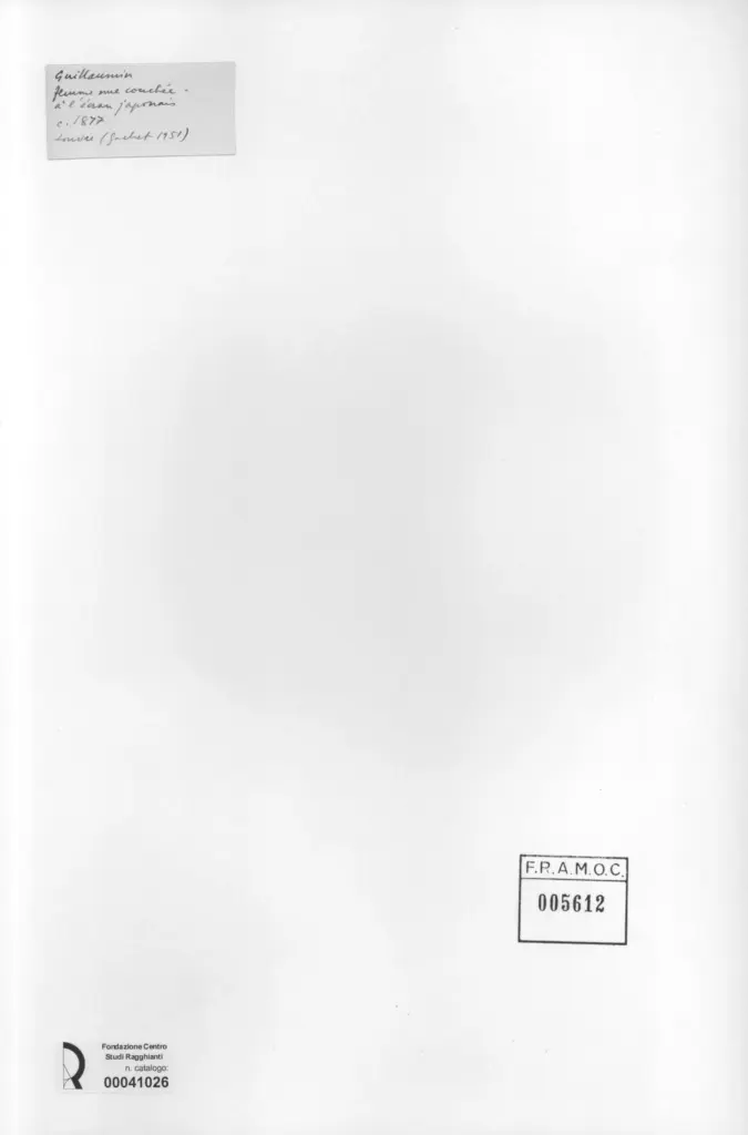 Anonimo , Guillaumin, Jean-Baptiste-Armand - sec. XIX - Femme nue couch&eacute;e &agrave; l'&eacute;cran japonais , retro