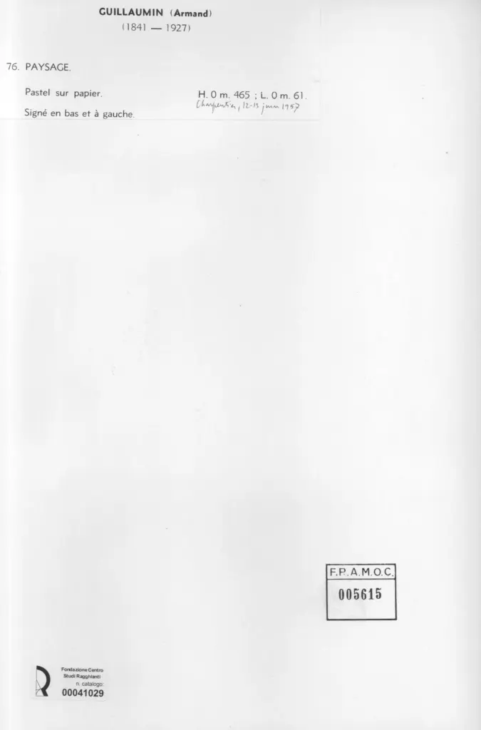 Anonimo , Guillaumin, Jean-Baptiste-Armand - sec. XIX - Paysage , retro