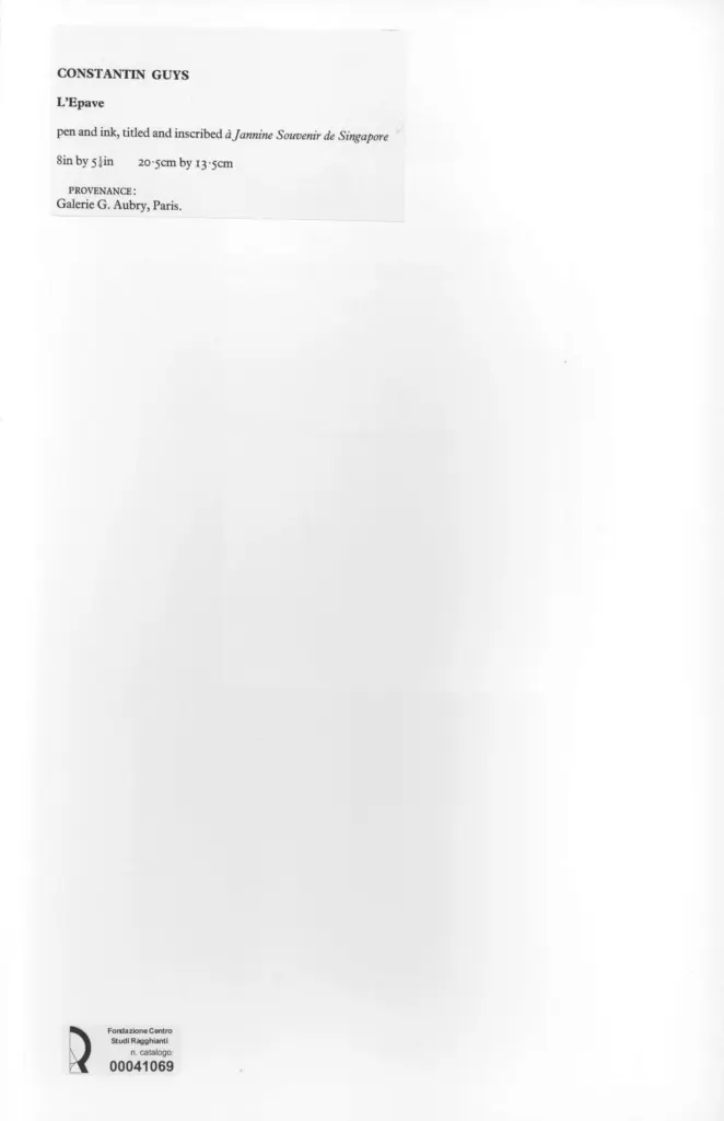 Anonimo , Guys, Constantin - sec. XIX - L'epave - Souvenir de Singapore , retro