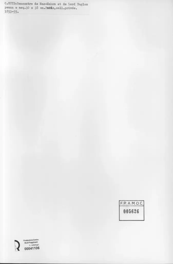 Anonimo , Guys, Constantin - sec. XIX - Rencontre de Mac-Mahon et de Lord Raglan , retro