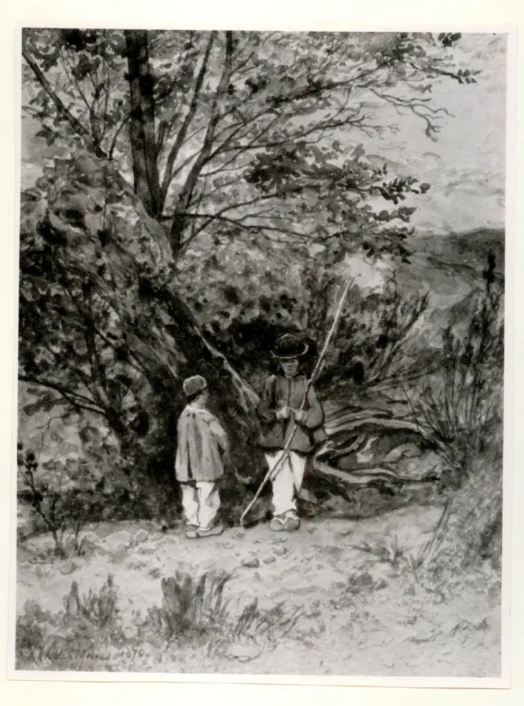 Harpignies, Henri-Joseph , Les jeunes p&ecirc;cheurs, Adolphe et Auguste